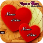 name on heart photo android application logo